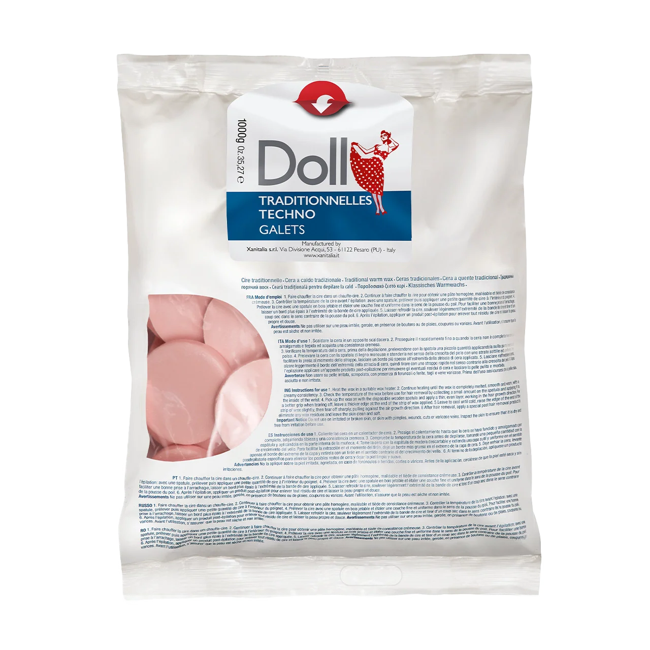 Rose Non-Strip Wax Galets 1kg
