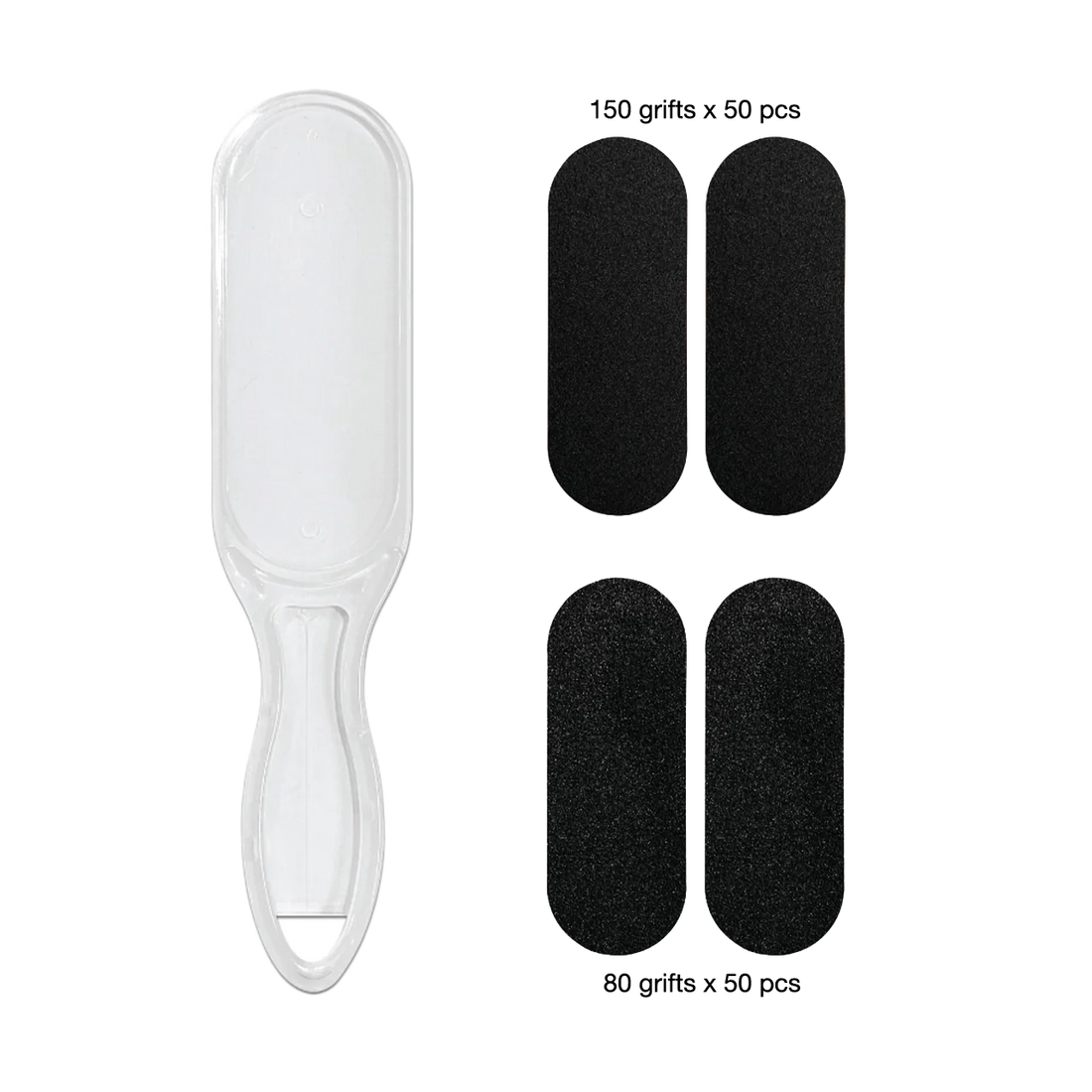 2 Sided Foot File with 100 Refill Sand Paper Sheets (80 Grits &amp; 150 Grits)