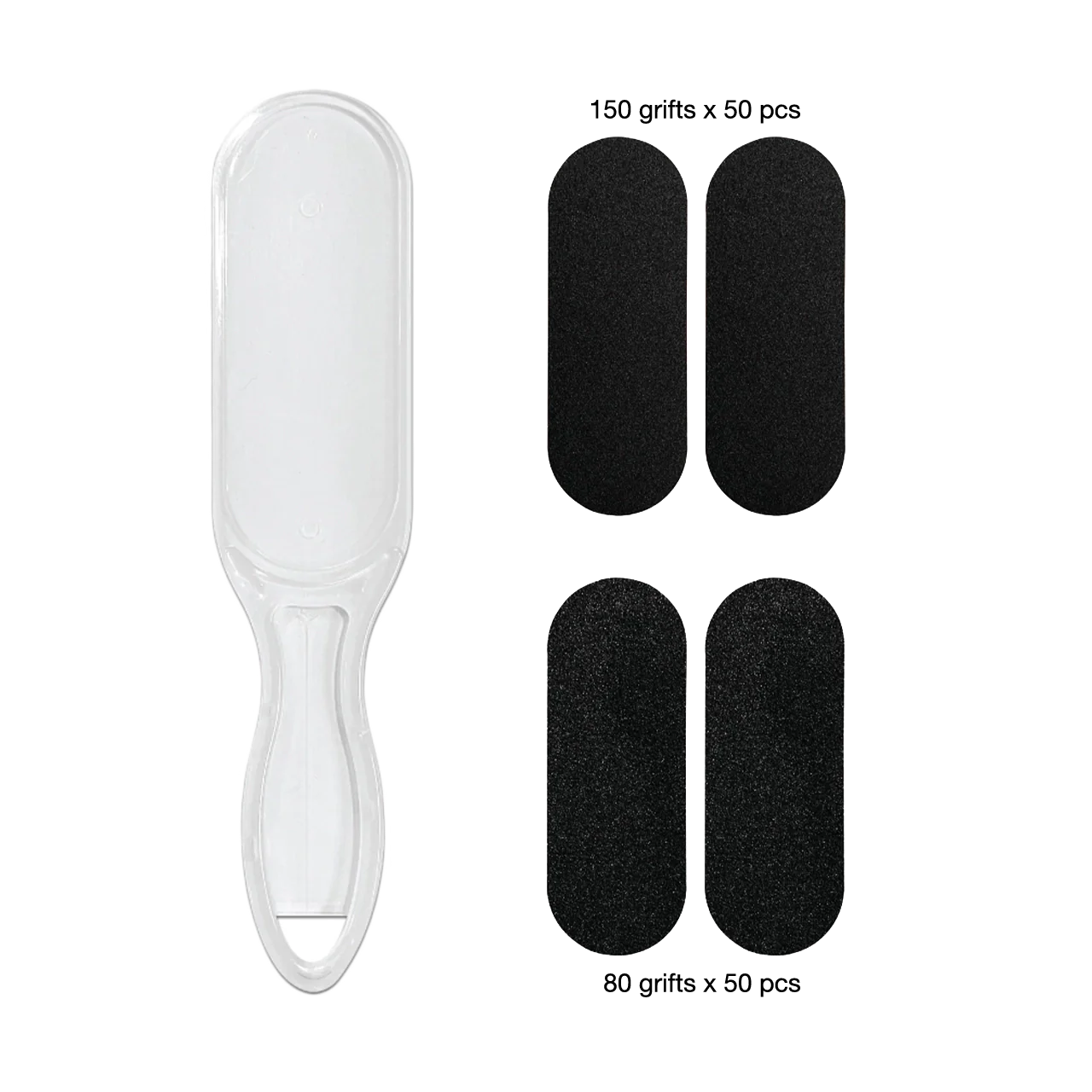 2 Sided Foot File with 100 Refill Sand Paper Sheets (80 Grits &amp; 150 Grits)